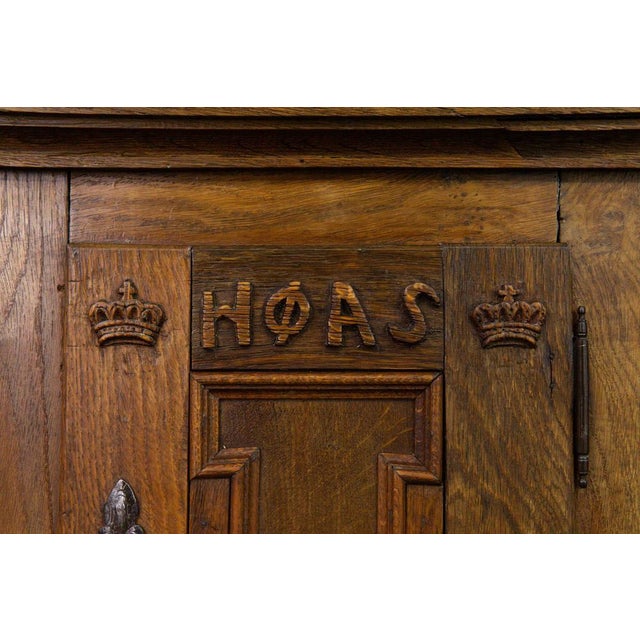 Wood Baroque Tobacco Cabinet in Oak For Sale - Image 7 of 13