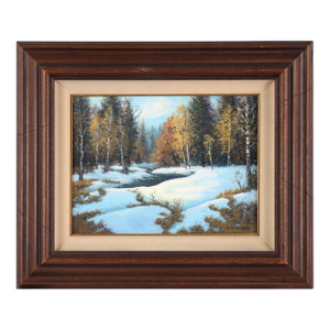 Snowy Creek in Hope Valley - Landscape in Oil on Masonite by Dean Packer