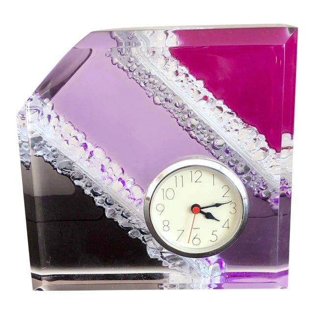 1994 Shlomi Haziza Lucite Clock For Sale