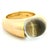 1980s Vintage Baccarat 18k Gold Crystal Dome Statement Ring, French Modernist, Size 6.5 For Sale - Image 5 of 13