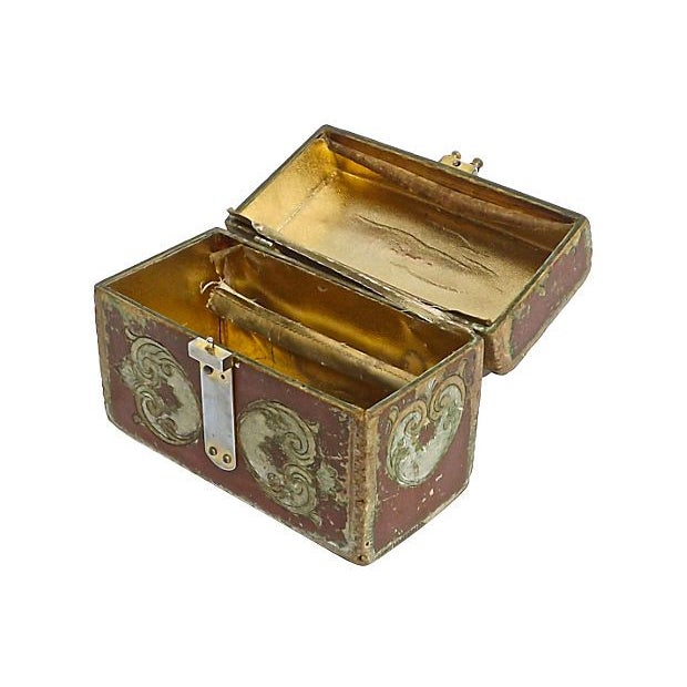 Italian Vintage Italian Florentine Style Wooden Box For Sale - Image 3 of 3