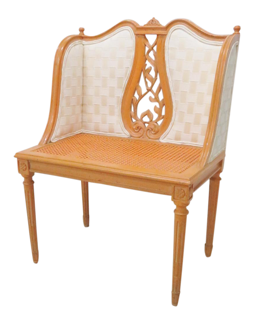 oak benches with backs on Vintage New Vanity Benches For Sale Chairish