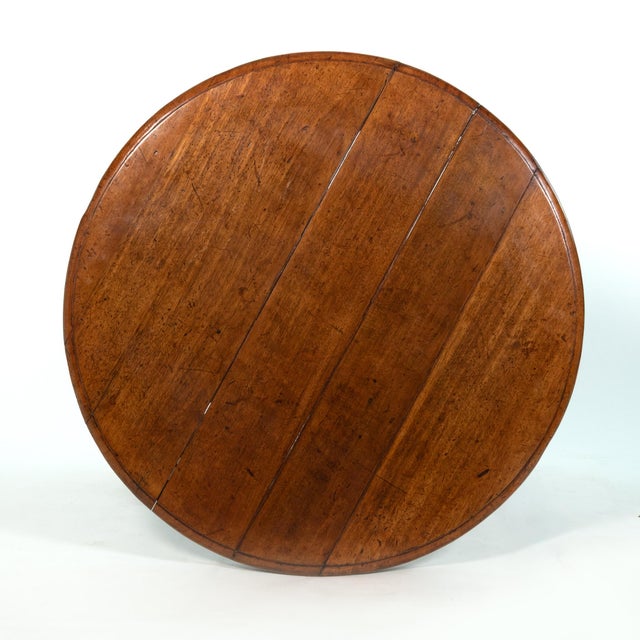 English Fruitwood Center Table With Octagonal Pedestal and Tripod Base, Circa 1850 For Sale In San Francisco - Image 6 of 6