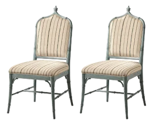 English Painted Oak Dining Chairs - Set of 2