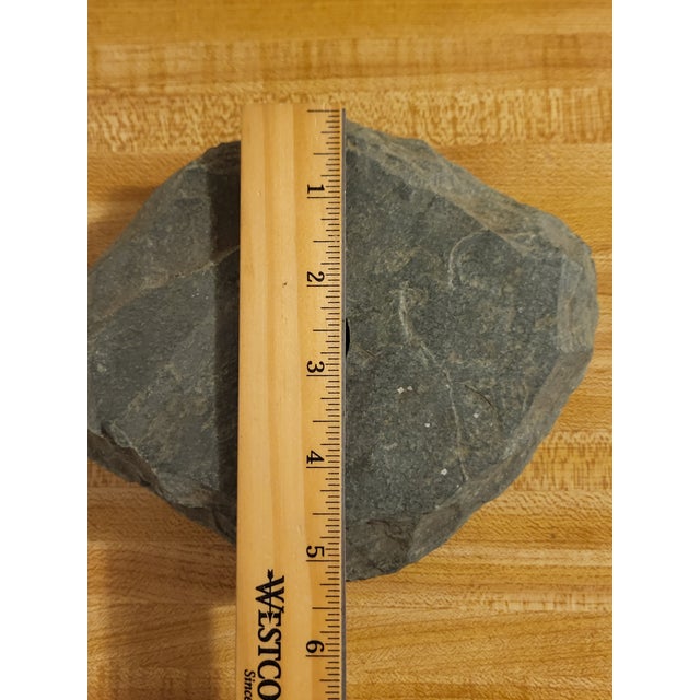 1990s Natural Slate Stone Ikebana Vase W/ Flower Frog Japan For Sale - Image 10 of 11