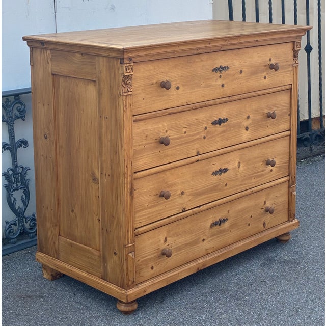 Pine Central European Chest of Four Drawers For Sale - Image 4 of 16
