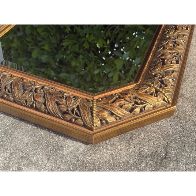 Vintage Italian Carved Fruit & Foliage Octagonal Mirror For Sale - Image 9 of 12