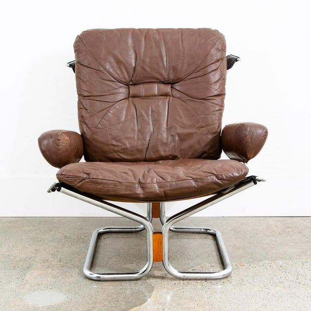 1960s Mid Century Danish Modern Ingmar Relling Westnofa Brown Leather ...