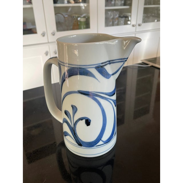 Workaday Handmade 1980s Japanese Farmhouse Tobe Ware Umeyama Kiln Water Pitcher For Sale - Image 4 of 5