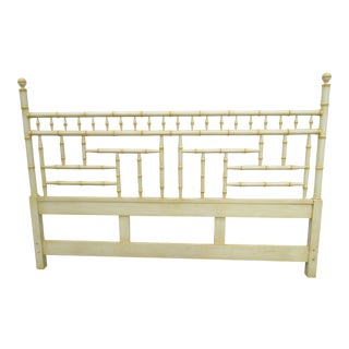 Hollywood Regency Mid Century Tall Painted King Size Headboard by Century For Sale