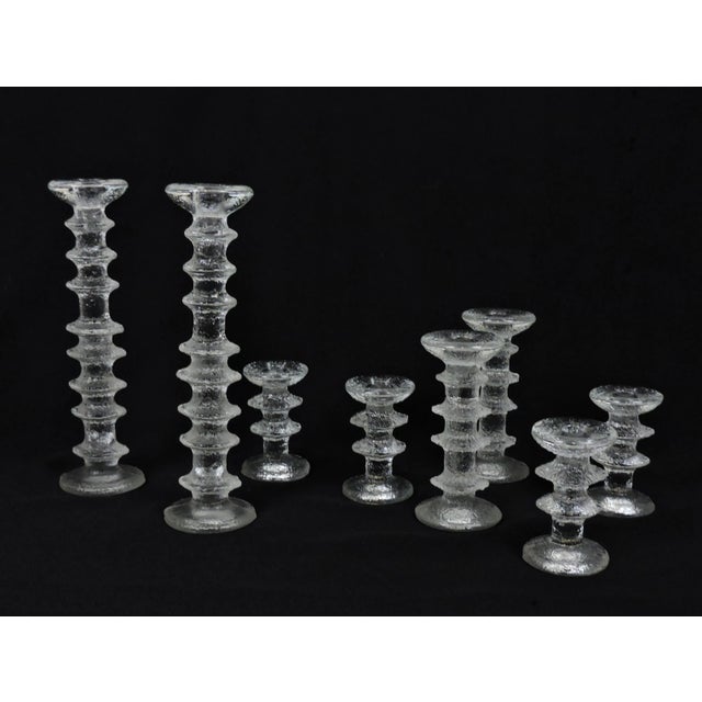1970s Iittala Festivo Glass Candlesticks by Timo Sarpaneva - Set of 8 For Sale - Image 11 of 11
