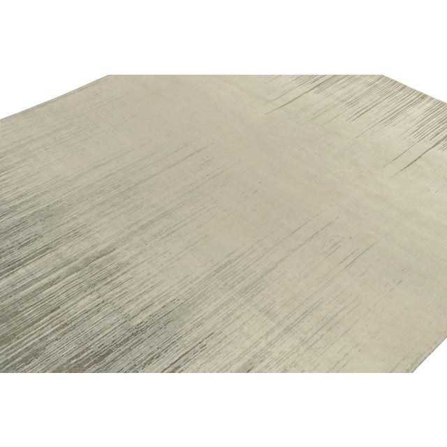 2010s Rug & Kilim’s Modern Abstract Rug in Gray, Beige and Blue Painterly Patterns For Sale - Image 5 of 7