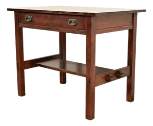L. & J. G. Stickley Antique Mission Oak Arts & Crafts Writing Desk or Library Table, Circa 1910