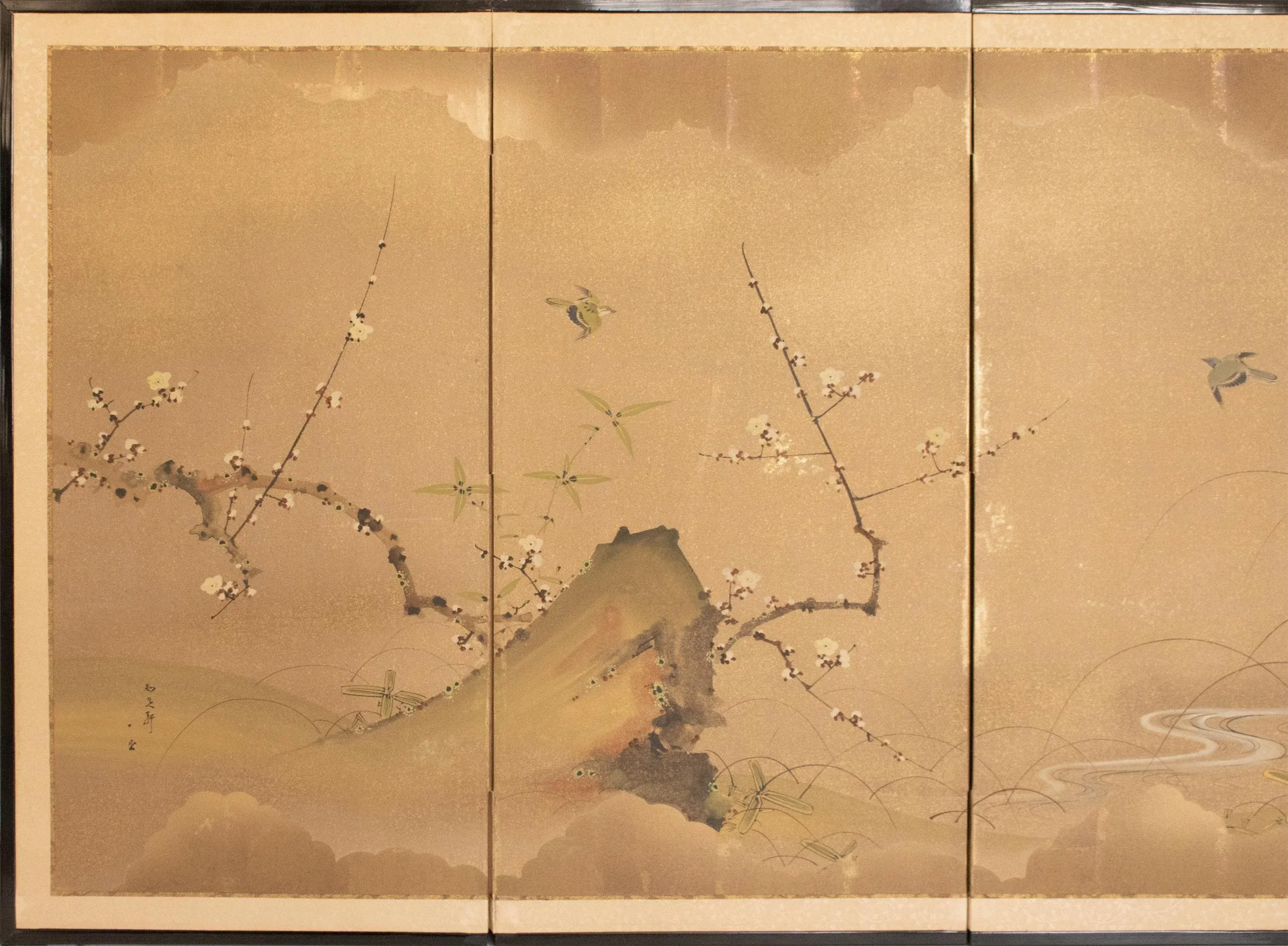 1960s Shōwa Era Japanese Byobu Screen by Issai, 