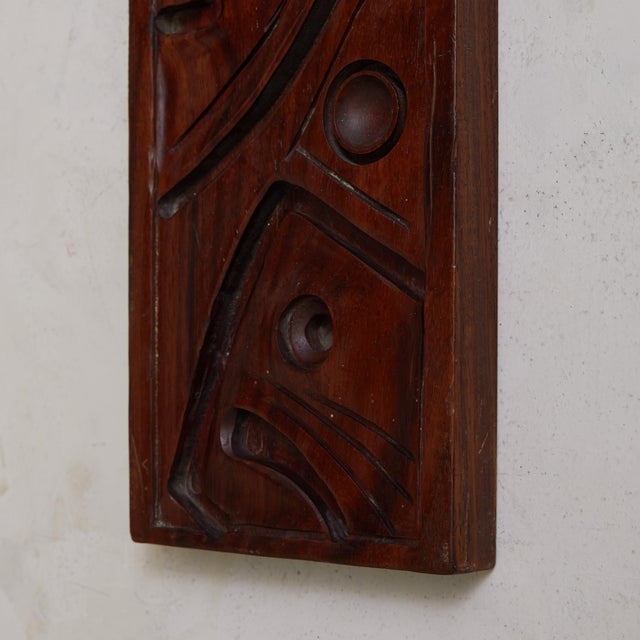 1970s Italian Carved Wooden Wall Panel by Gianni Pinna, 1970s For Sale - Image 5 of 8