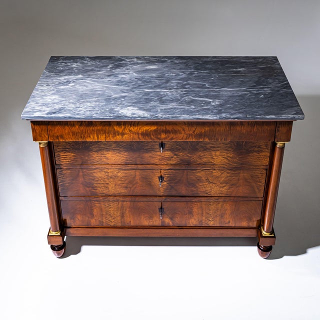Brown Chests of Drawers with Marble Tops, Italy, 1820, Set of 2 For Sale - Image 8 of 15