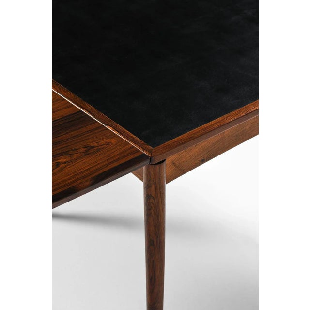 Dining Table in Rosewood and Black Leather by Carlo Jensen, 1960s For Sale - Image 10 of 12