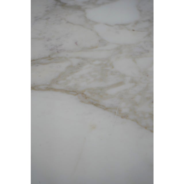 French Louis XV Vintage Marble Top Polychrome Center Table For Sale - Image 10 of 12