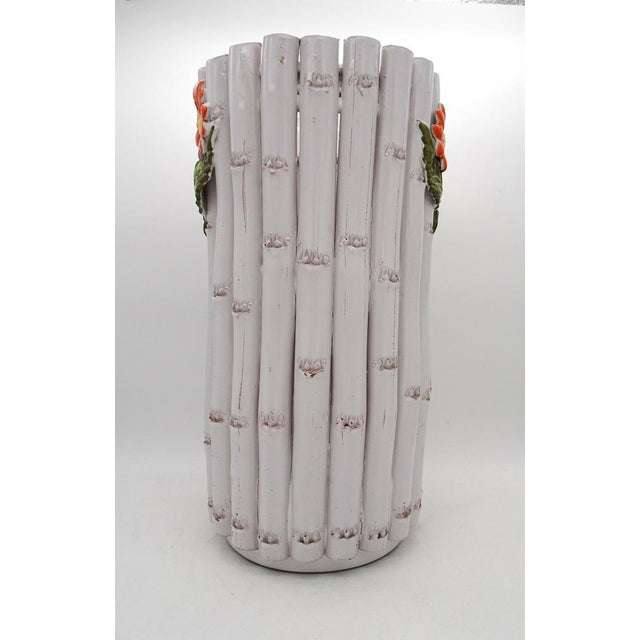 Ceramic Ceramic Faux Bamboo Umbrella Stand, Italy, 1960s For Sale - Image 7 of 18
