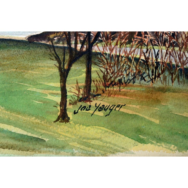 Realism Joseph Yeager "Cottage in the Woods" Realism Watercolor Circa 1940s-1950s For Sale - Image 3 of 4