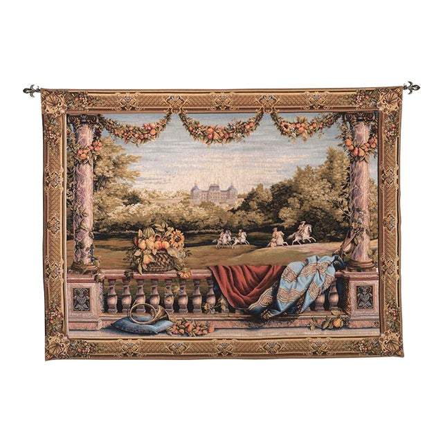 Château Bellevue Tapestry - 84 X 113 Cm (2'10" X 3'9") - Requires Rod Size 3 For Sale