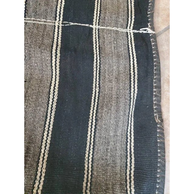 Navy Blue Vintage Turkish Kilim Kelim Leather Camel Saddle Bag For Sale - Image 8 of 11