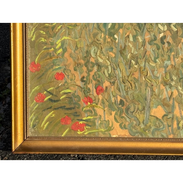 Early 20th C. Village Landscape Print on Board - In the Impressionist Style For Sale - Image 10 of 11