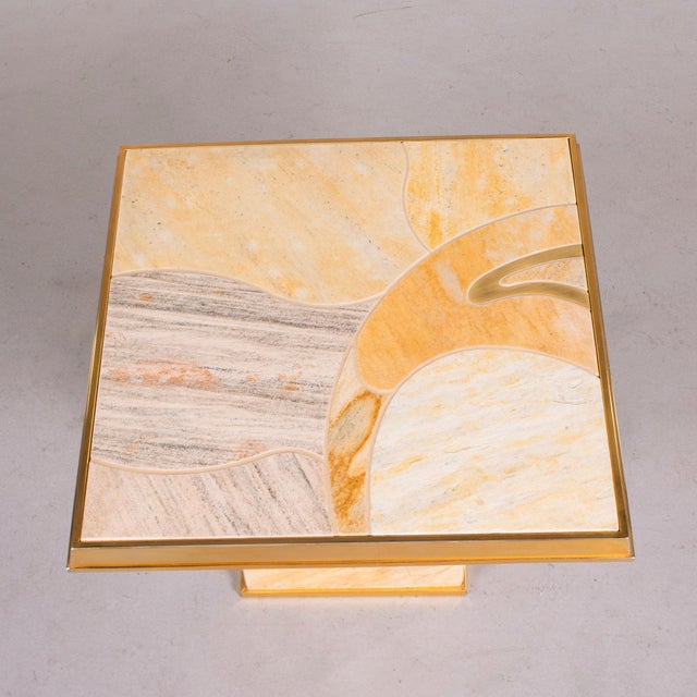 Small Mid Century Porcelain and Brass Table For Sale - Image 9 of 12