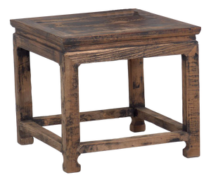 Antique Wood Square Side Table