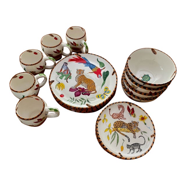 Atelier Lynn Chase Jungle Jubilee Dinnerware Set 17 Pieces Chairish