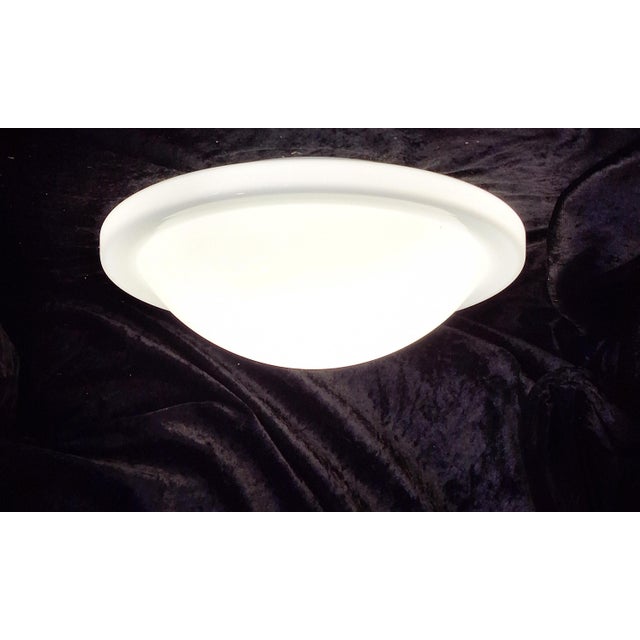 Vintage German Ceiling Lamp with Opaque White Glass Shade by Putzler, 2000s, in Very Good conditions. Designed from 2000...