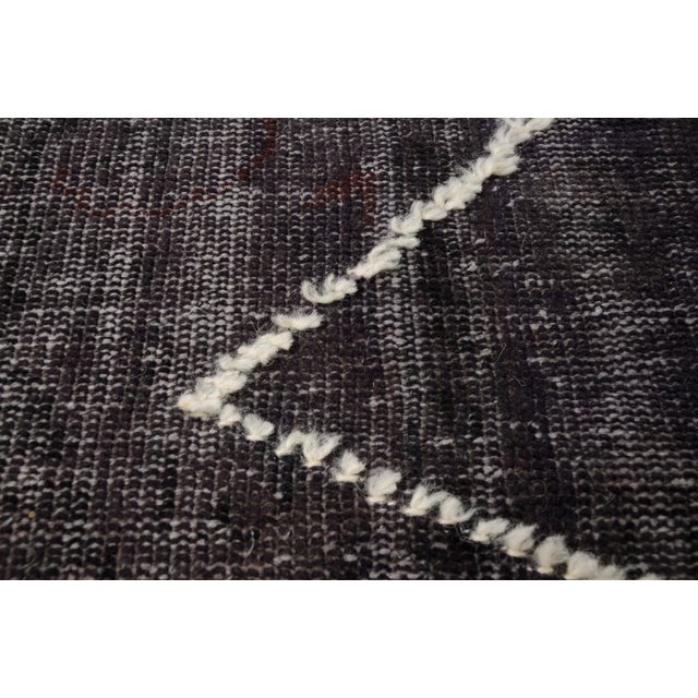 Black Mid 20th Century Anatolian Kurdish Wool Runner Carpet For Sale - Image 8 of 9