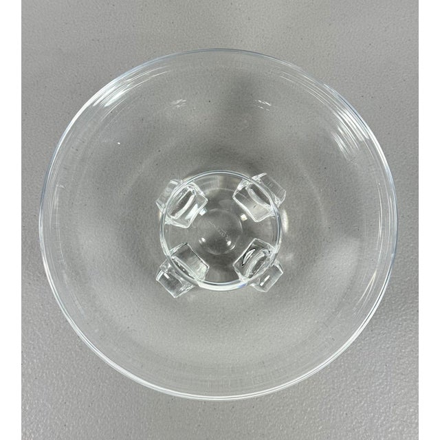 Transparent Vintage Steuben John Dreves Signed Low-Footed Crystal Centerpiece Bowl – #7967 For Sale - Image 8 of 9