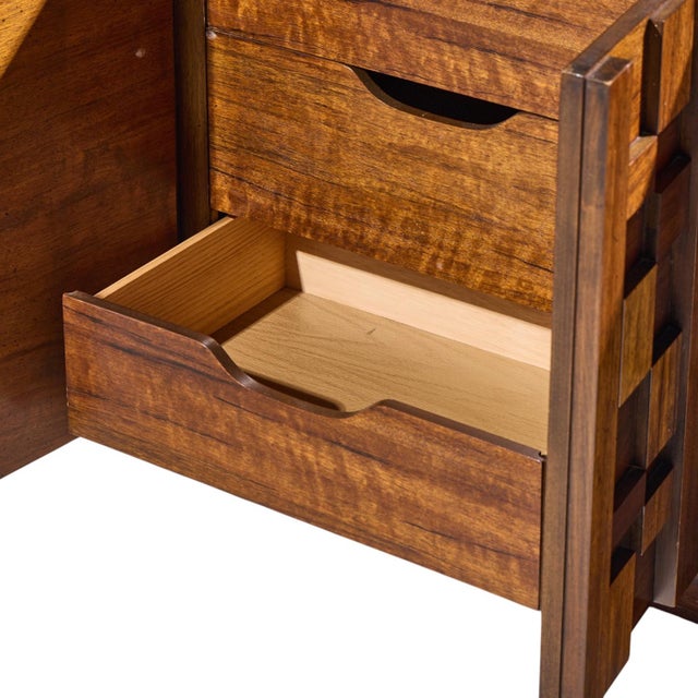 Lane Staccato Brutalist Mid Century Walnut Lowboy Dresser For Sale In Chicago - Image 6 of 10