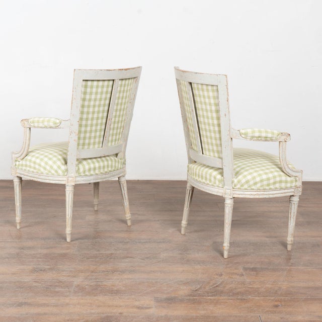 Pair Late 19th Century Swedish Gustavian Gray Painted Armchairs For Sale - Image 16 of 16