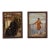 Pair of Vintage Italian Hand Painted Tourist Painting Portraits of Two Women, Framed For Sale