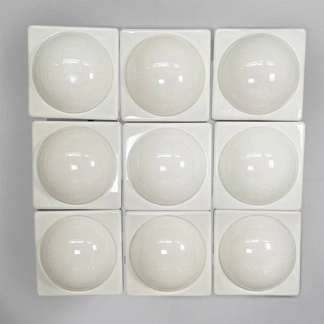 Italian Modern Wall Lamps in White Plastic from L. & G. Pancaldi, 1980s, Set of 9 For Sale - Image 17 of 17