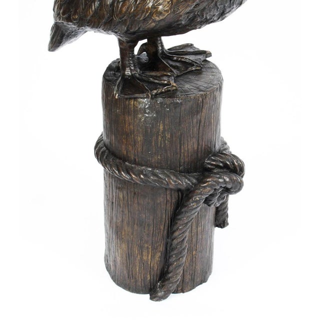 Bronze Pelicans on Mooring Posts, Late 20th Century, Set of 2 For Sale - Image 9 of 17