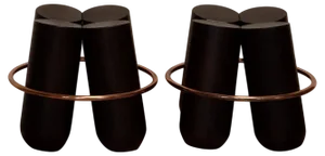Set of Black Bolt Stools by Note Design Studio