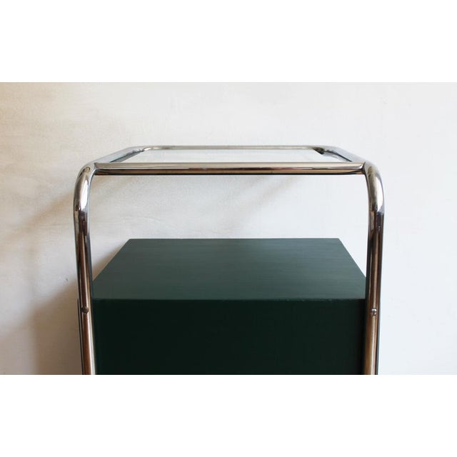 Functionalist Tubular Steel Bedside Table by Robert Slezak for Kovona, Czech, 1940s For Sale - Image 9 of 18