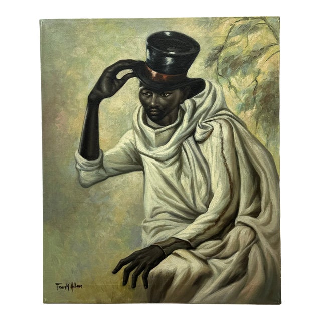 Frank Allen 70s Painting of African-American Man For Sale
