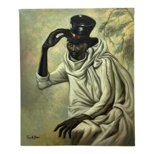 Frank Allen 70s Painting of African-American Man
