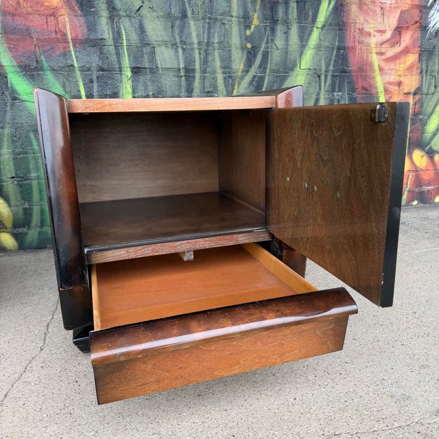 Wood Pair of James Mont Style Nightstands Mid Century Modern For Sale - Image 7 of 12