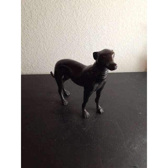 1980s Solid Bronze Greyhound Doggie Figurine For Sale - Image 4 of 7