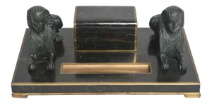 Late 20th Century Egyptian Revival Sphinx Inkwell by Maitland Smith
