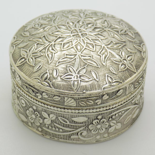 Vintage Italian Round Silver 800 Pill Trinket Snuff Box, 1980s For Sale - Image 13 of 13