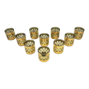 1960s Culver 22k Valencia Glassware Barware Mid Century Set of 10