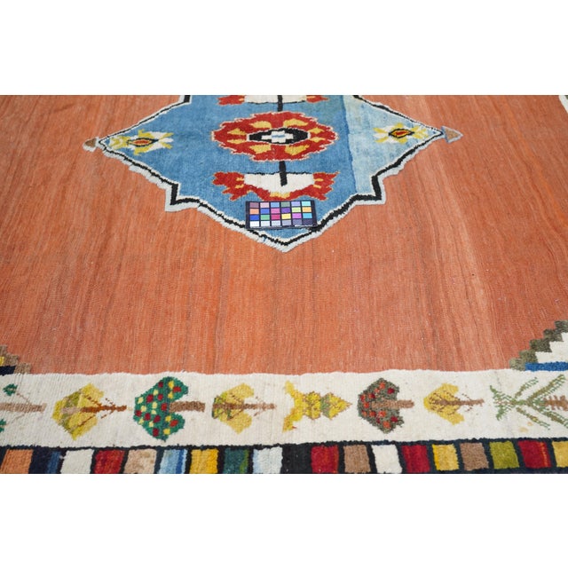 1940s 1940s Vintage Gabbeh Rug 6'5'' X 6'7'' For Sale - Image 5 of 9