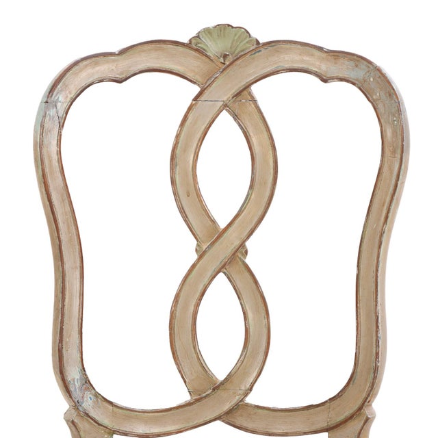 Late 19th Century Set of Eight Italian Rococo Style Carved and Painted Dining Chairs, C. 1880. For Sale - Image 5 of 6