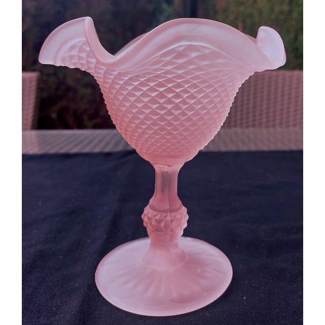 Antique Vase in Glass Compote with Diamond Point from Ivima, 1970 For Sale - Image 6 of 17